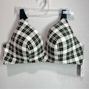 Ambrielle White and Green Full Coverage Bra